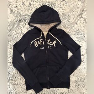 Abercrombie & Fitch Navy blue Hoodie with Cream Accents